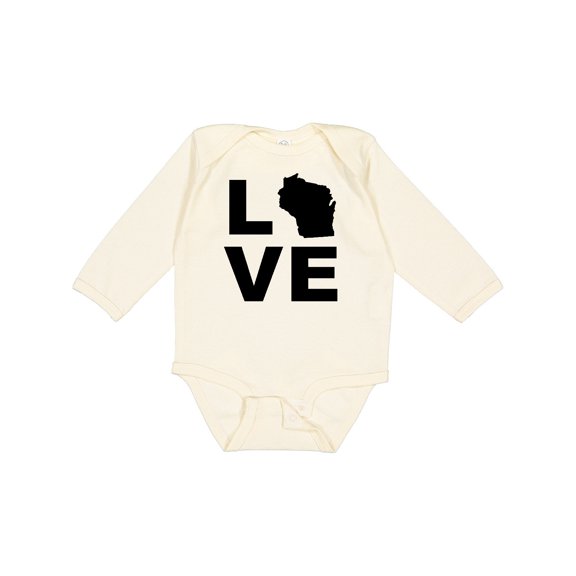 Inktastic Love Wisconsin Boys or Girls Long Sleeve Baby Bodysuit