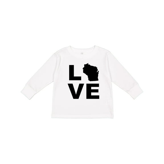 Inktastic Love Wisconsin Boys or Girls Long Sleeve Toddler T-Shirt
