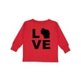 thumbnail image 1 of Inktastic Love Wisconsin Boys or Girls Long Sleeve Toddler T-Shirt, 1 of 5