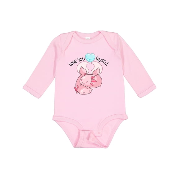 Inktastic Love You Alotl Cute Axolotl Valentines Boys or Girls Long Sleeve Baby Bodysuit