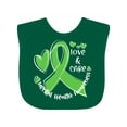 thumbnail image 1 of Inktastic Love and Care Mental Health Awareness Green Ribbon Boys or Girls Baby Bib, 1 of 4