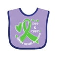 thumbnail image 1 of Inktastic Love and Care Mental Health Awareness Green Ribbon Boys or Girls Baby Bib, 1 of 4