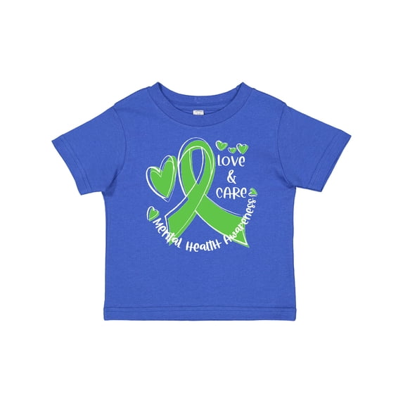 Inktastic Love and Care Mental Health Awareness Green Ribbon Boys or Girls Baby T-Shirt
