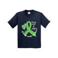 thumbnail image 1 of Inktastic Love and Care Mental Health Awareness Green Ribbon Youth T-Shirt, 1 of 5