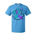 thumbnail image 1 of Inktastic Love and Care Suicide Prevention Awareness Ribbon and Hearts T-Shirt, 1 of 5