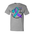 thumbnail image 1 of Inktastic Love and Care Suicide Prevention Awareness Ribbon and Hearts T-Shirt, 1 of 5