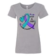 thumbnail image 1 of Inktastic Love and Care Suicide Prevention Awareness Ribbon and Hearts Women's T-Shirt, 1 of 5