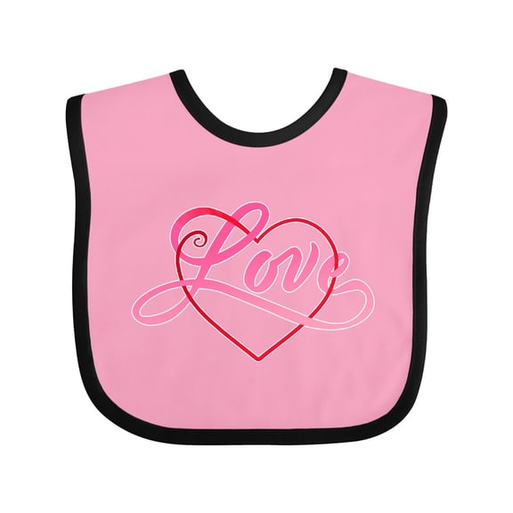 Inktastic Love in Red and Pink with Heart Boys or Girls Baby Bib