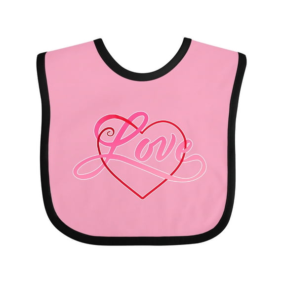 Inktastic Love in Red and Pink with Heart Boys or Girls Baby Bib