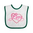thumbnail image 1 of Inktastic Love in Red and Pink with Heart Boys or Girls Baby Bib, 1 of 4