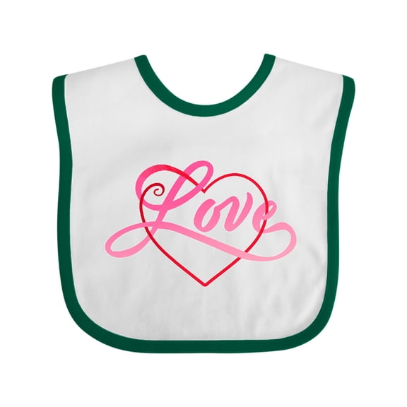Inktastic Love in Red and Pink with Heart Boys or Girls Baby Bib