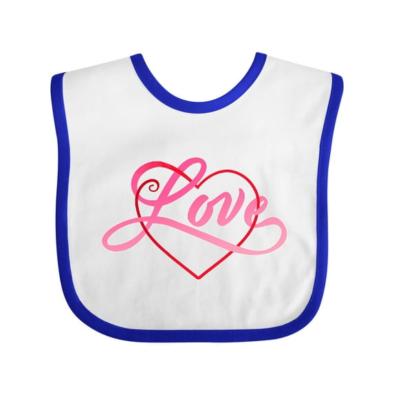 Inktastic Love in Red and Pink with Heart Boys or Girls Baby Bib