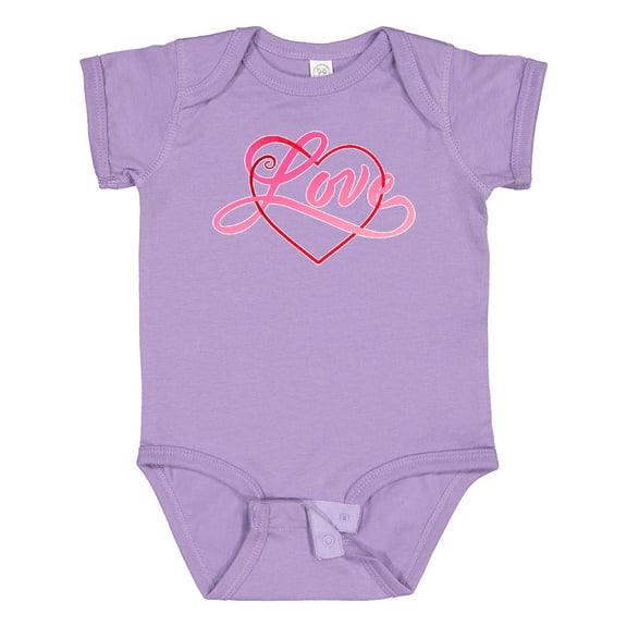 Inktastic Love in Red and Pink with Heart Boys or Girls Baby Bodysuit