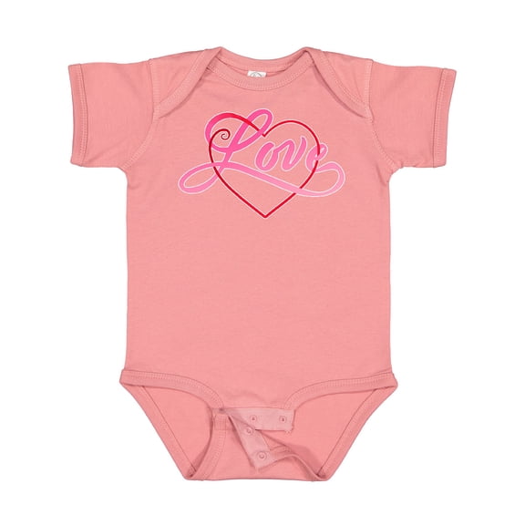 Inktastic Love in Red and Pink with Heart Boys or Girls Baby Bodysuit