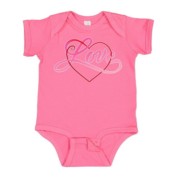 Inktastic Love in Red and Pink with Heart Boys or Girls Baby Bodysuit