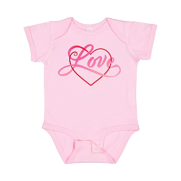 Inktastic Love in Red and Pink with Heart Boys or Girls Baby Bodysuit