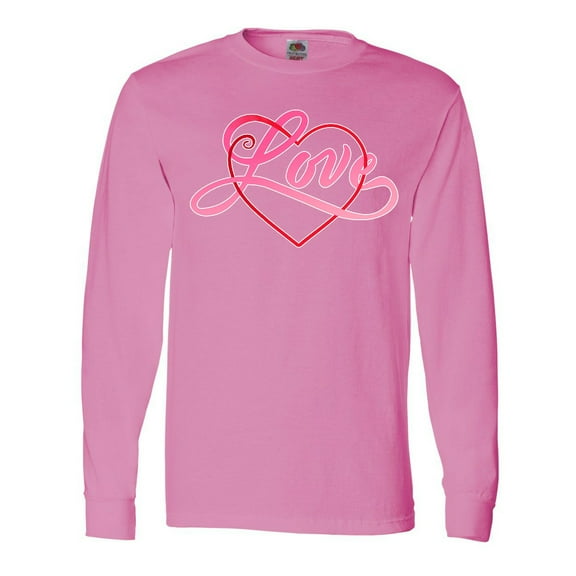 Inktastic Love in Red and Pink with Heart Long Sleeve T-Shirt