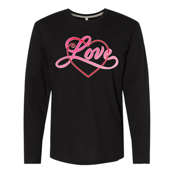 Inktastic Love in Red and Pink with Heart Long Sleeve T-Shirt