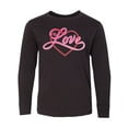 thumbnail image 1 of Inktastic Love in Red and Pink with Heart Long Sleeve Youth T-Shirt, 1 of 5