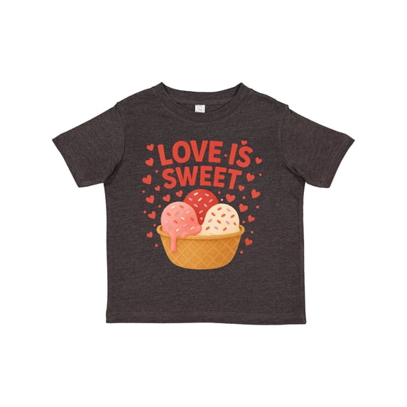 Inktastic Love is Sweet Ice Cream Hearts Boys or Girls Toddler T-Shirt