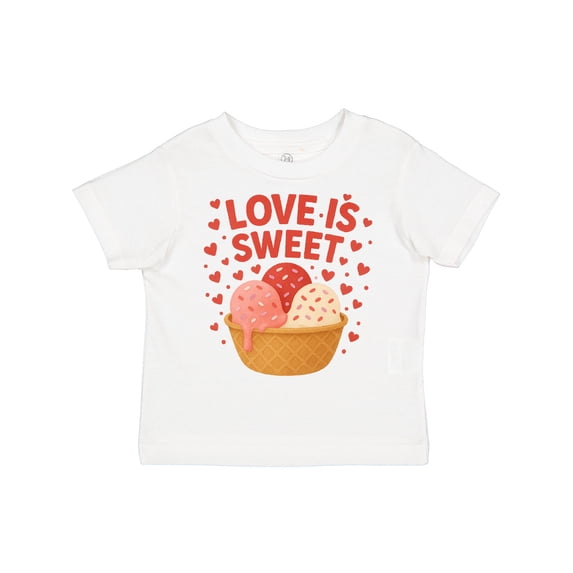 Inktastic Love is Sweet Ice Cream Hearts Boys or Girls Toddler T-Shirt