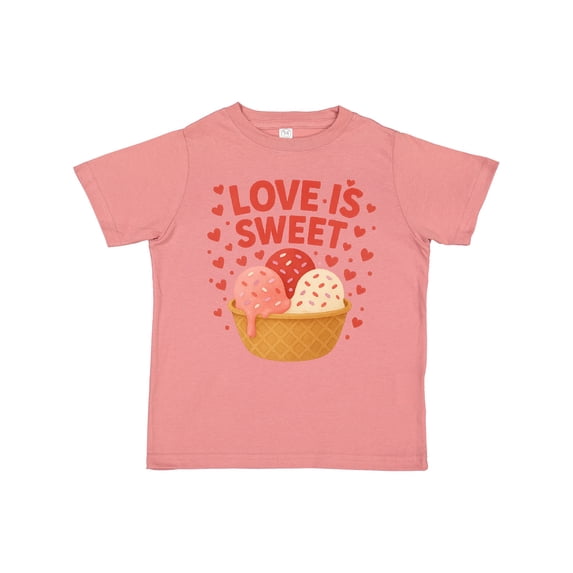Inktastic Love is Sweet Ice Cream Hearts Boys or Girls Toddler T-Shirt