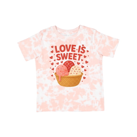 Inktastic Love is Sweet Ice Cream Hearts Boys or Girls Toddler T-Shirt