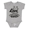 thumbnail image 1 of Inktastic Love is a 4 Legged Word with Cat Ears and Whiskers Boys or Girls Baby Bodysuit, 1 of 5
