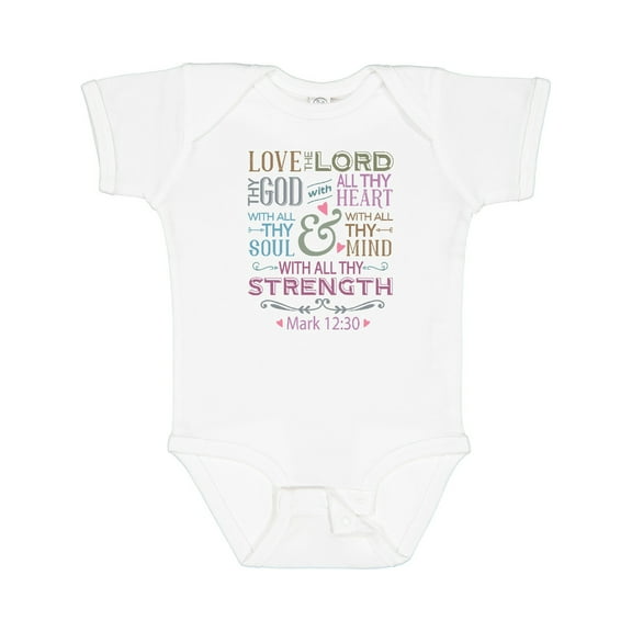 Inktastic Love the Lord Heart Mind Strength Girls Baby Bodysuit