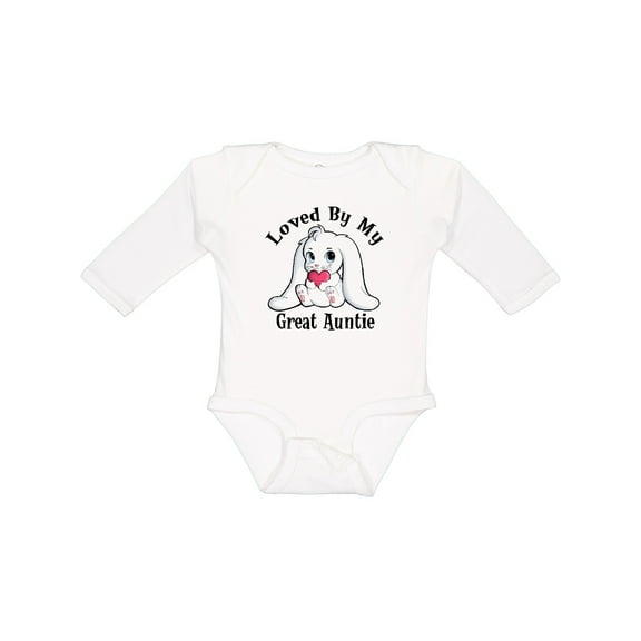 Inktastic Loved By My Great Auntie Bunny Rabbit Boys or Girls Long Sleeve Baby Bodysuit