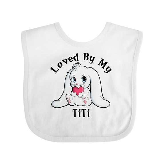 Inktastic Loved By My TiTi Bunny Rabbit Boys or Girls Baby Bib