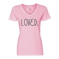 thumbnail image 1 of Inktastic Loved Women's V-Neck T-Shirt, 1 of 5