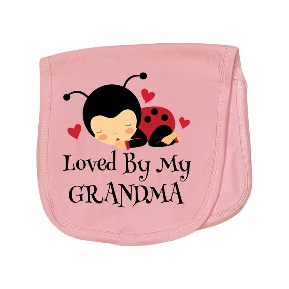 Inktastic Loved by Grandma Ladybug Baby Burp Cloth