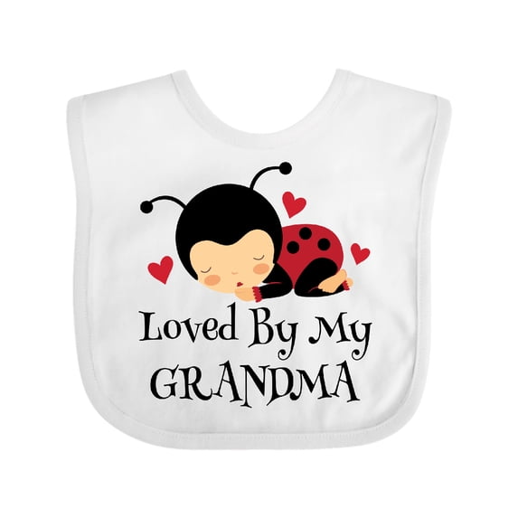 Inktastic Loved by Grandma Ladybug Boys or Girls Baby Bib