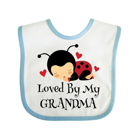 Inktastic Loved by Grandma Ladybug Boys or Girls Baby Bib
