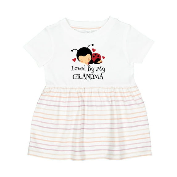Inktastic Loved by Grandma Ladybug Girls Baby Dress