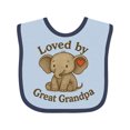 thumbnail image 1 of Inktastic Loved by Great Grandpa Boys or Girls Baby Bib, 1 of 4