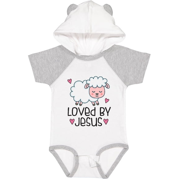 Inktastic Loved by Jesus Cute Baby Lamb Boys or Girls Baby Bodysuit