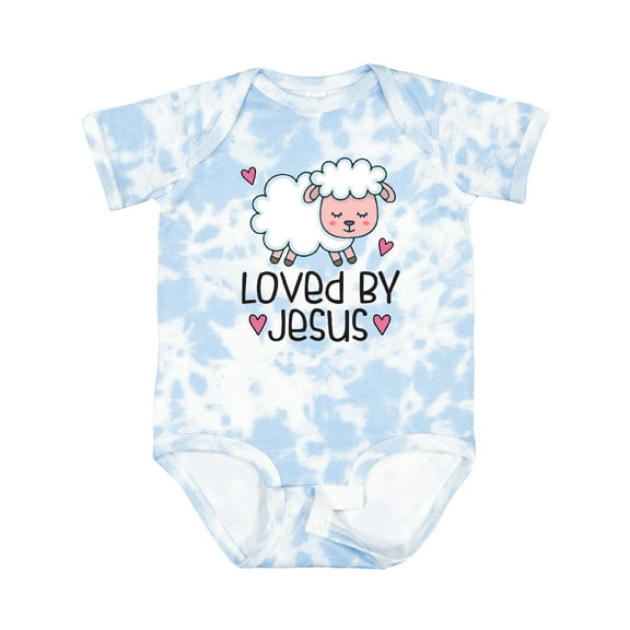 Inktastic Loved by Jesus Cute Baby Lamb Boys or Girls Baby Bodysuit