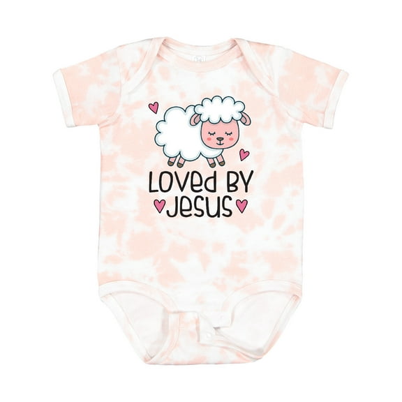 Inktastic Loved by Jesus Cute Baby Lamb Boys or Girls Baby Bodysuit