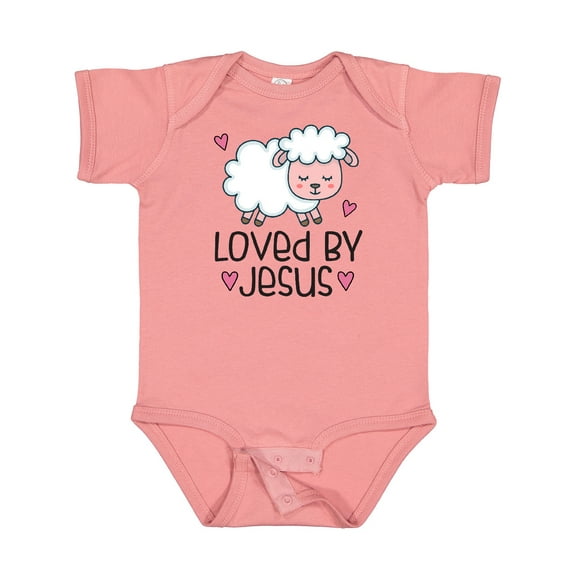 Inktastic Loved by Jesus Cute Baby Lamb Boys or Girls Baby Bodysuit