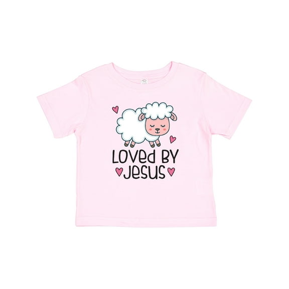 Inktastic Loved by Jesus Cute Baby Lamb Boys or Girls Baby T-Shirt