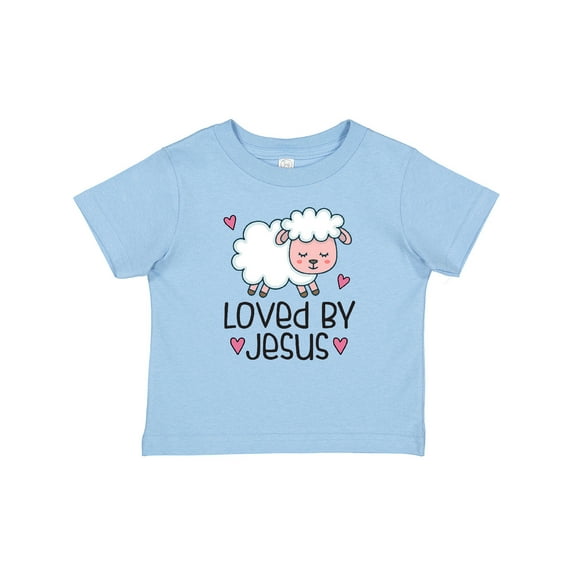 Inktastic Loved by Jesus Cute Baby Lamb Boys or Girls Baby T-Shirt