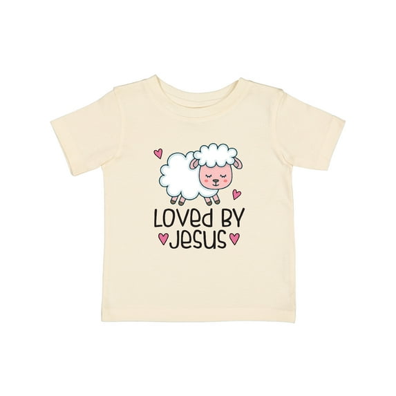 Inktastic Loved by Jesus Cute Baby Lamb Boys or Girls Baby T-Shirt