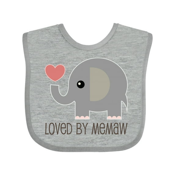 Inktastic Loved by Memaw Grandchild Boys or Girls Baby Bib