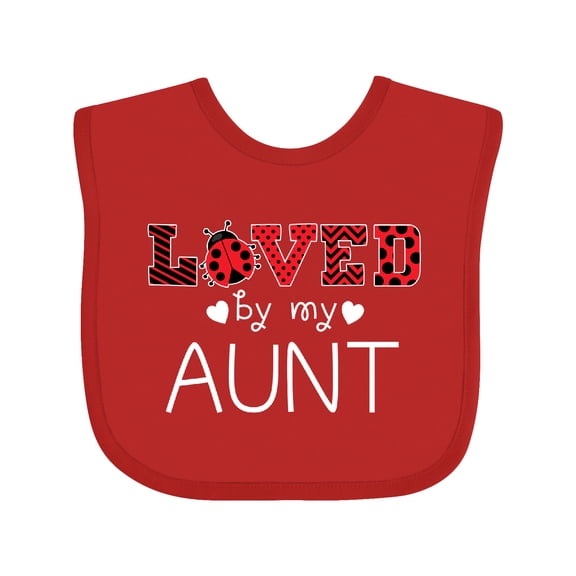 Inktastic Loved by My Aunt Cute Ladybug Boys or Girls Baby Bib