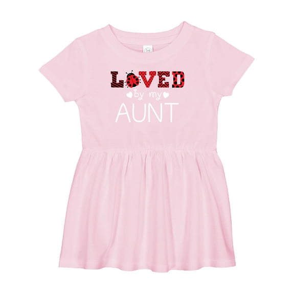 Inktastic Loved by My Aunt Cute Ladybug Girls Baby Dress