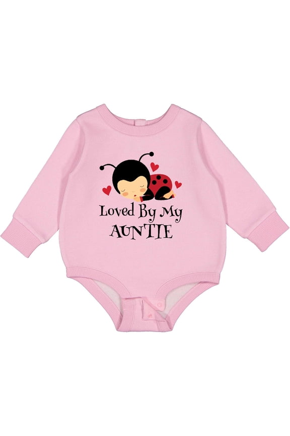 Loved by My Auntie Ladybug Baby Fleece Bodysuit