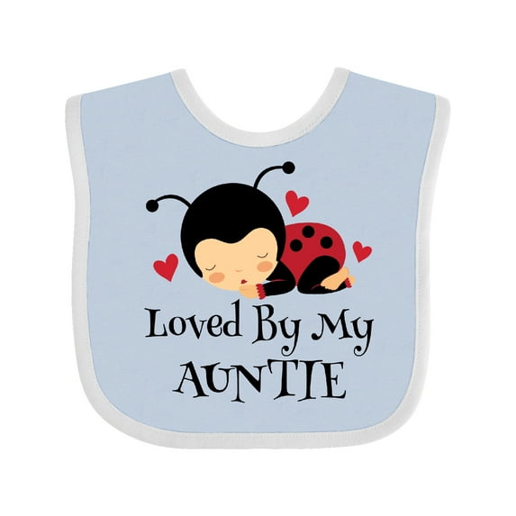 Inktastic Loved by My Auntie Ladybug Boys or Girls Baby Bib