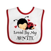 Inktastic Loved by My Auntie Ladybug Boys or Girls Baby Bib
